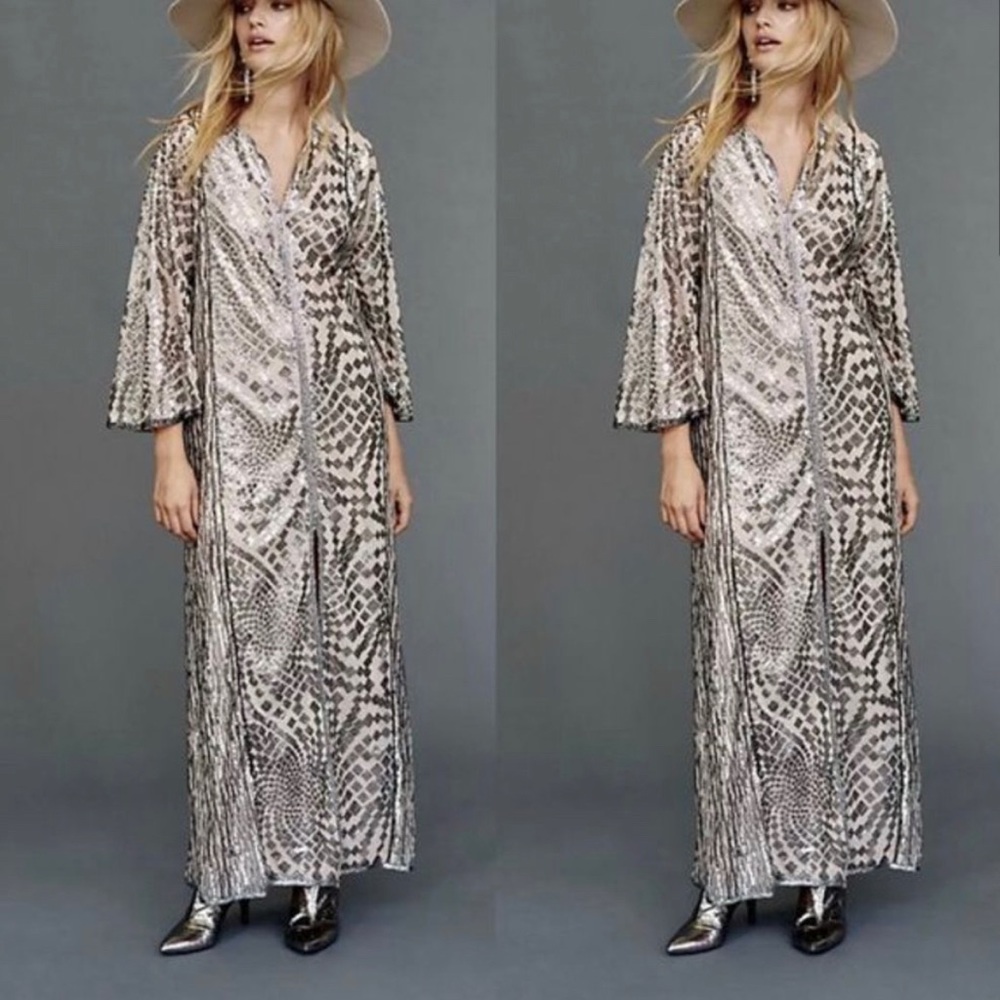 Anna Sui Silver Maxi Dress